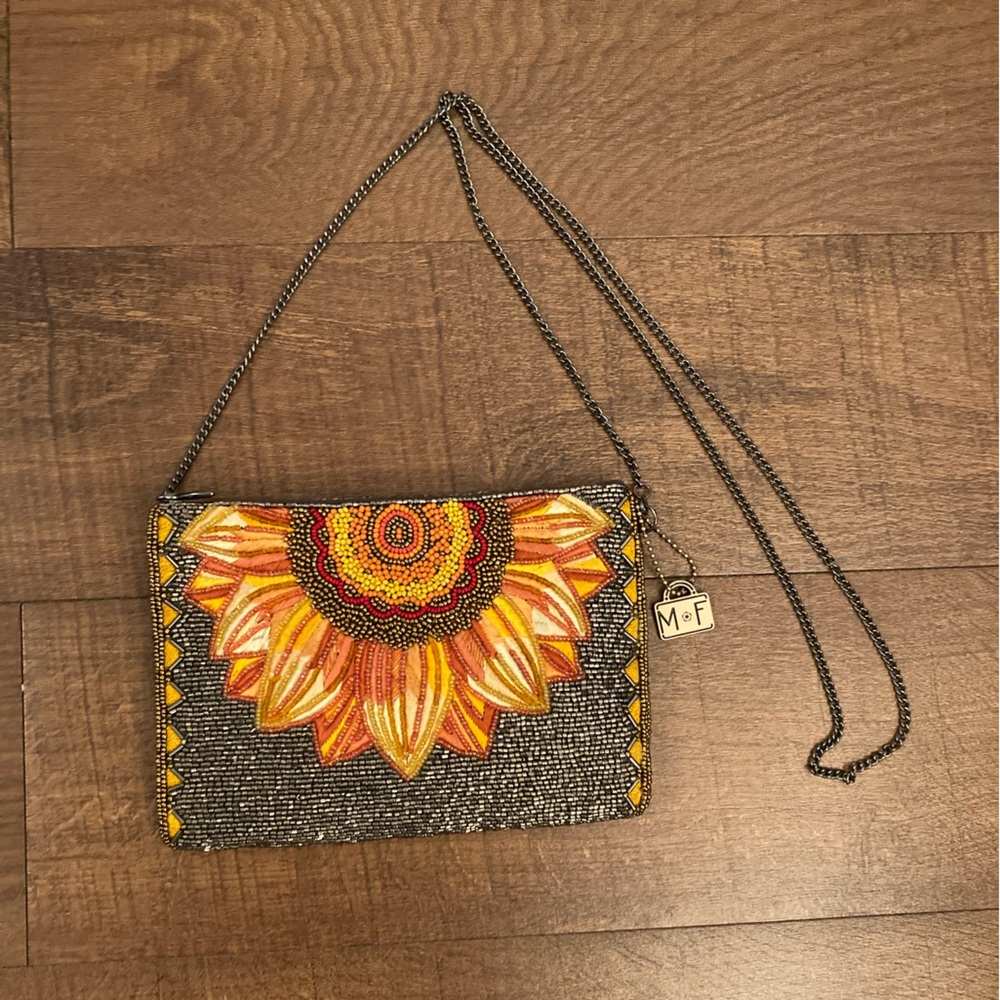 Mary Frances Follow The Sun Beaded Crossbody Purse EUC